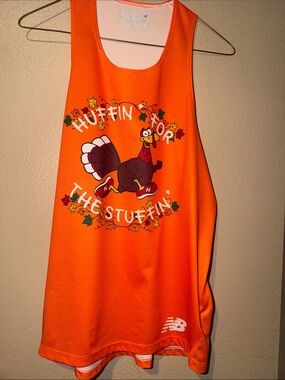 New Balance Orange 'Huffin For The Stuffin' Turkey Racing Bib